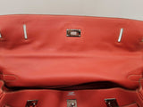 Hermes Kelly 50 Brique Red Swift Leather Palladium Duffle Bag Do0623lrrxzde