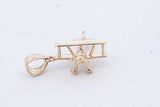14k Yellow Gold Biplane Charm Pendant 1.9 Grams Eb0526lxzde