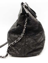 Chanel Iridescent Black Leather Cc Logo Shoulder Bag Eb0526rxzsa