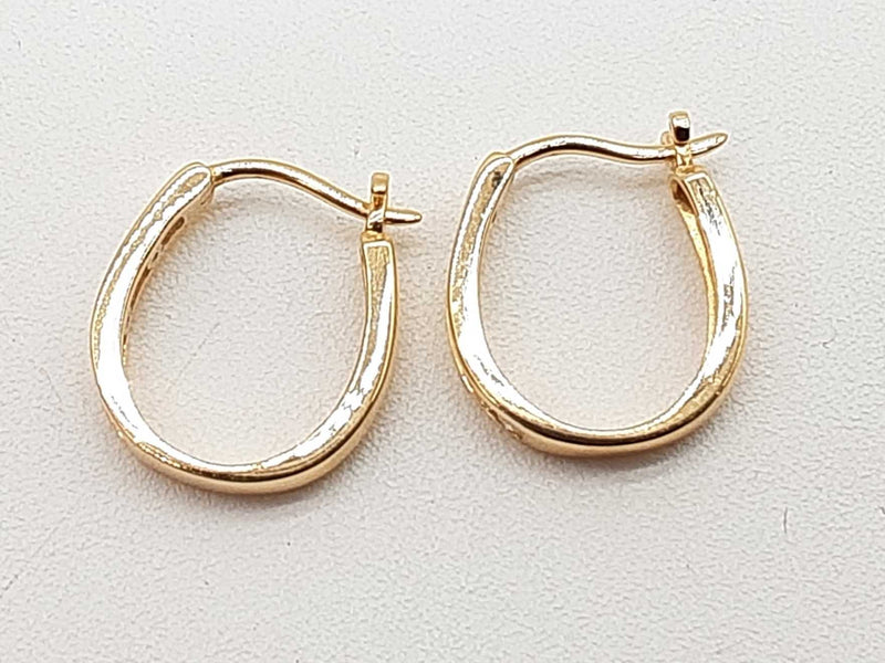 0.40 Cttw Diamonds 14k Yellow Gold 2.3g Hoop Clasp Back Earrings Do0625lexde