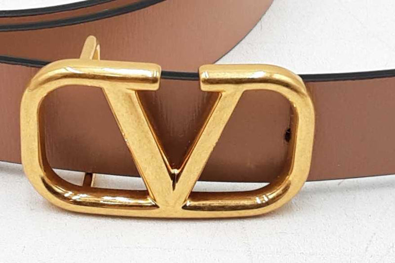 Valentino Reversible Belt With Gold Tone Buckle Size 75/30 (F) Eb1125exdu