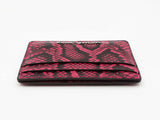 Michael Kors Jet Set Small Card Case In Deep Fuschia Snake-embossed Leather Fw0826wrdu