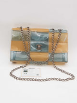 Chanel Pvc Beige & Blue Patchwork Flap Bag Eb0626cxzsa