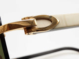 Cartier C Allonge De Cartier Rimless Green Lens Sunglasses Do0525llxzde