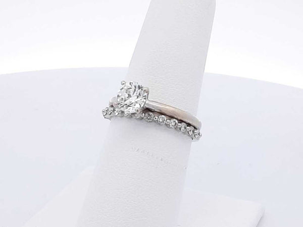 1.01 Cttw Diamond & 10k White Gold Engagement Set 3.5 Grams Size 6.5 Fw0824erxdu