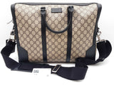 Gucci Eden Tan Gg Supreme Coated Canvas Laptop Briefcase Bag Do1224sxzde