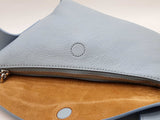 Alexander Mcqueen Light Blue Leather T-bar Sling Crossbody Bag Eb0326exzde