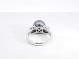 Diamond & Tahitian Pearl Cocktail Ring In 18k Gold 5.7g Size 5.75 Fw0426prxdu