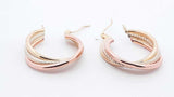 14k Tricolor Gold 4.2 Grams Hoop Earrings Sd0526opzdu