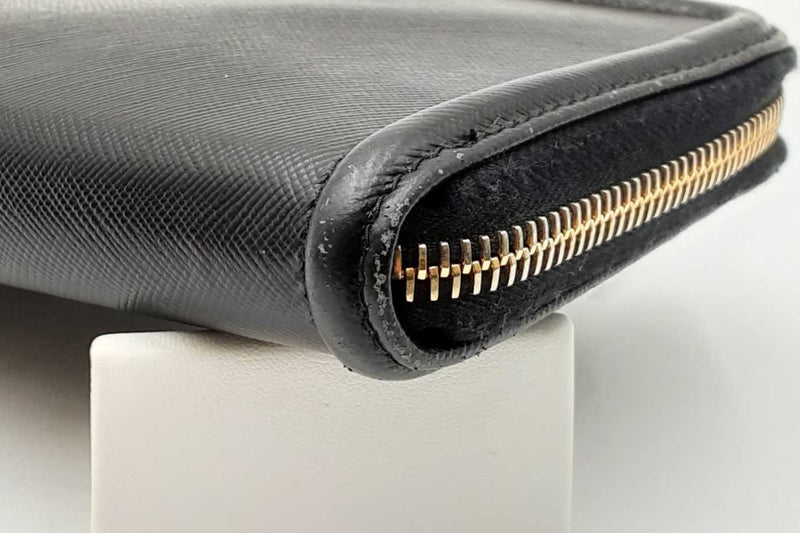 Prada Zip Around Black Wallet Eb1224lrxdu