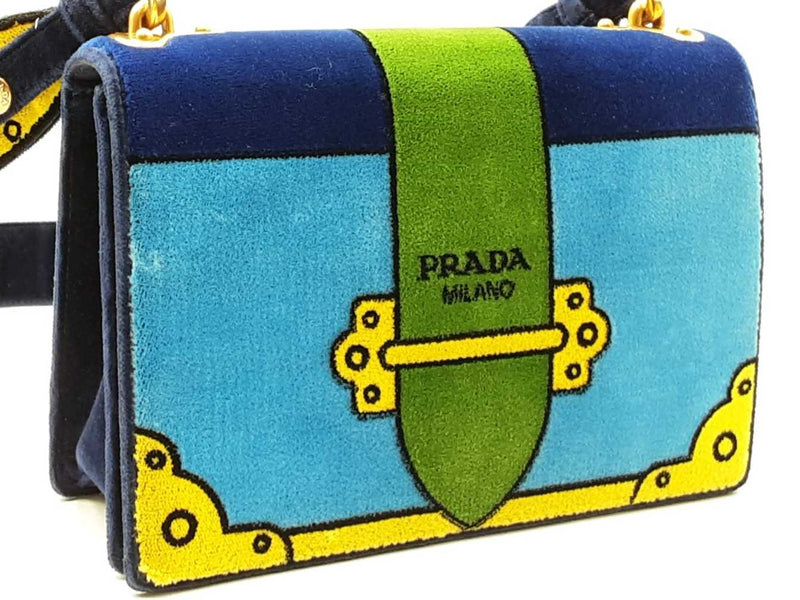 Prada Trompe L'oeil Cahier Crossbody In Multicolor Velvet Fw0625exzmia