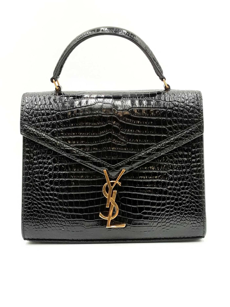 Yves Saint Laurent Cassandra Crocodile Embossed Leather Top Handle Eb0125lxxzdu