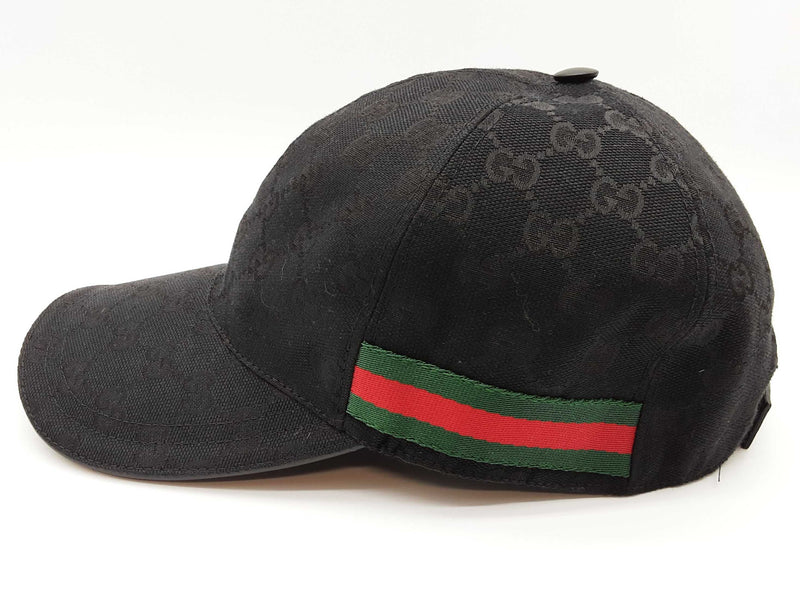 Gucci Black Gg Canvas Green Red Web Baseball Hat Size Xl Do1025lxzde