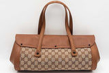 Gucci Gg Monogram Canvas Bamboo Bullet Satchel Bag Eb1225lerdu