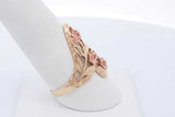14k Yellow Gold Rose Filigree Ring 3.1 Grams Size 8.75 Eb0626lexde