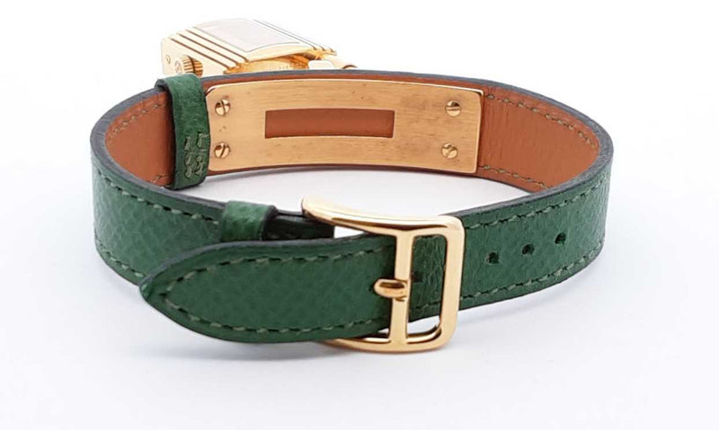 Hermes Kelly- Cadenas Watch With Green Leather Band Ebpxzdu 144030007238