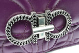 Salvatore Ferragamo Quilted Gancini Purple Leather Crossbody Bag Eb0226orxsa