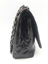 Chanel Classic Maxi Black Quilted Patent Leather Double Flap Bag Sd0825wzxzsa