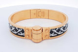 Hermes Balades Equestres Printed Enamel Hinged Bangle Bracelet 40.4g Eb0726oorde