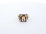 18k Yg 13.5g Synthetic Citrine Diamond Ring Size 8 Lh1223srzde