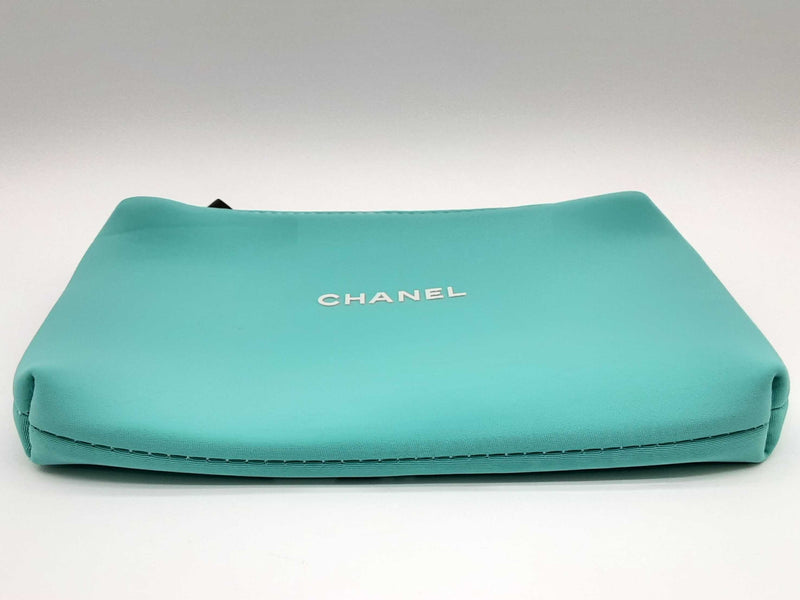 Chanel Vip Tiffany Teal Blue Neoprene Cosmetic Bag Do0225oxde