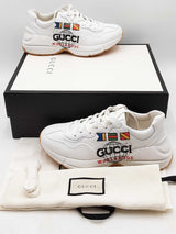 Gucci Rhyton Worldwide White Leather Sneakers Size 6 Eb0925oxzdu
