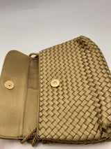 Bottega Veneta Satin Kahki Green Intrecciato Shoulder Bag Eb1124lxzsa