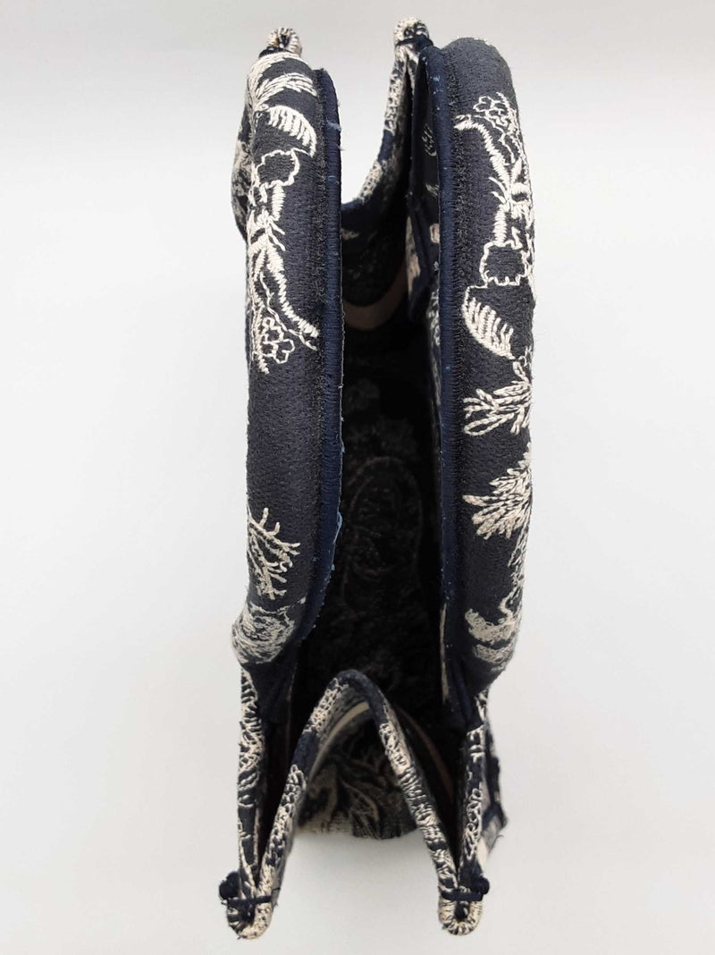 Christian Dior Toile De Jouy Blue Ecru Canvas Small Book Tote Do1025lxzxde