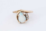 Opal & Diamond Ring In 14k Yellow Gold 3.7 Grams Size 6.25 Eb0925loxdu
