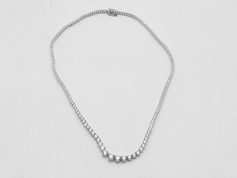 10.84 Cttw Diamond 14k White Gold 13.8 Grams Necklace 16 In Aa0625rzxzsa