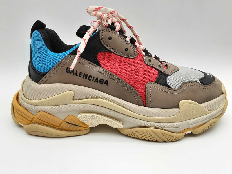 Balenciaga Triple S Blue Red Gray Women's Sneakers Size Eu 39 Do0924lrxde