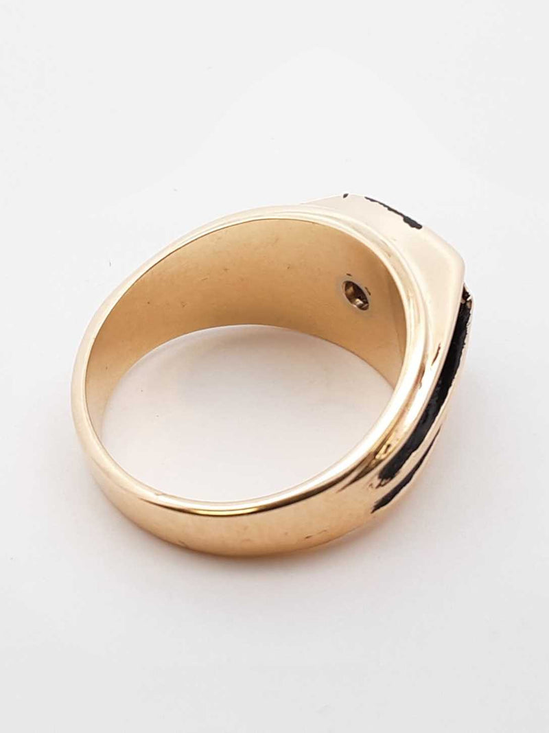 0.25 Ctw Recessed Diamond & 14k Yellow Gold Ring 11.5 Gram Size 9.5 Fw00825rxzdu