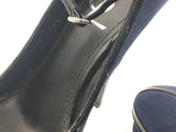 Yves Saint Laurent Navy Suede & Black Leather Courts Heels Size 38.5 Eb0525cxsa
