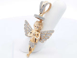 1.08ctw Diamond Angel Pendant In 10k Yellow Gold 8.4 Grams Eb0225pixsa