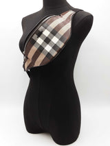 Burberry Mini Cason Belt Bag In Dark Birch Brown Check Coated Canvas Fw0326oxzdu