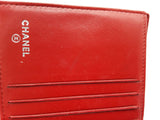 Chanel Camilla Embossed Red Leather Bifold Card Holder Wallet Do0626oorde