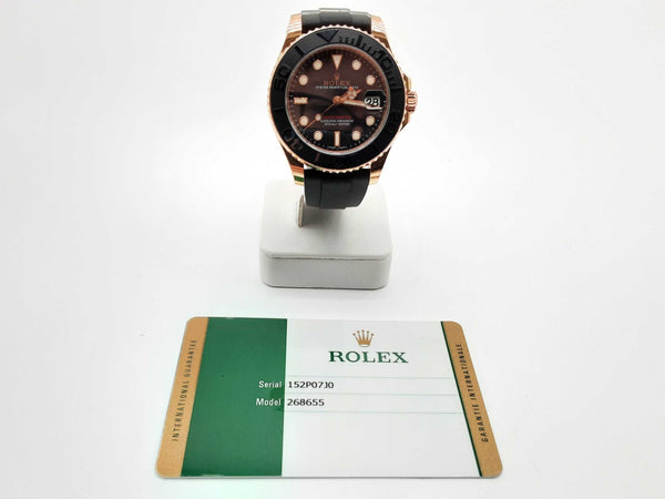 Rolex 268655 36 Yacht Master 18k Rg Black Dial Oysterflex Watch Do0125lsxzde