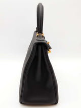 Hermes Kelly 28 Noir Black Togo Gold Hardware Shoulder Bag Do0925lexzxde