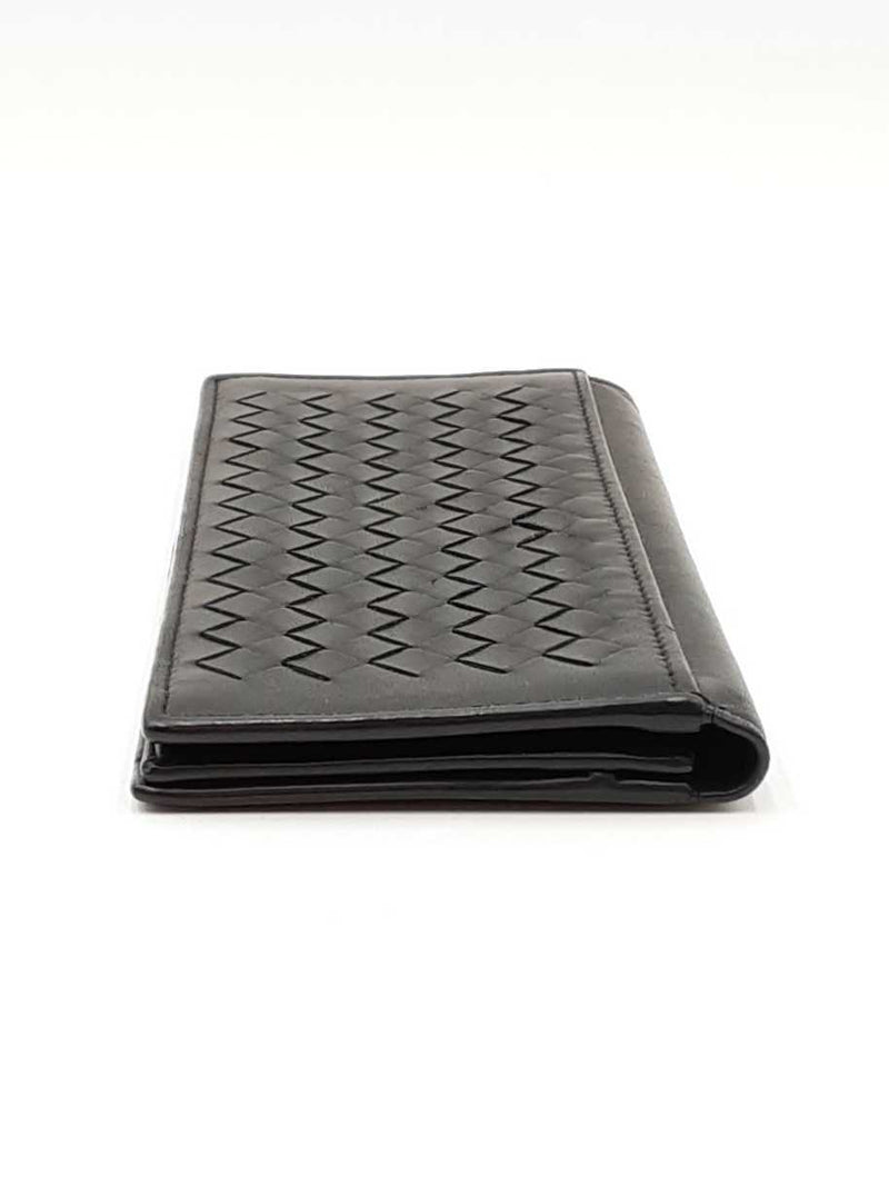 Bottega Veneta Intrecciato Black Leather Long Bifold Wallet Fw0425czdu