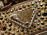 Prada Small Crystal-embellished Jewelry Case In Gold Satin Fw0726pzxdu