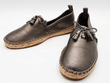 Coach Fg2144 Floralapp Mt Espadrille Gunmetal Silver Slip Ons Size 6b Do0425oxde