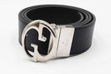 Gucci Black & Brown Leather Reversible Belt With Silver Tone Buckle Eb1225lxzdu