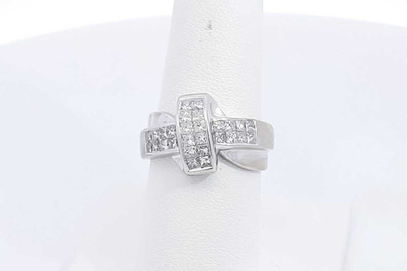 1.4ctw Diamond Ring In 14k White Gold 5 Grams Size 7 Eb0225plrsa