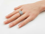 0.70 Cttw Diamond & 10k White Gold Pavé Band 8.2 Grams Size 7.5 Fw0826ocxdu
