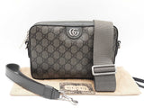 Gucci Ophidia Crossbody In Graphite & Ebony Gg Supreme Coated Canvas Fw0126rxzdu