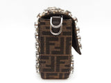 Fendi Baguette Zucca Ff Monogram Crystal Embellished Handbag Sd1225lzxzde