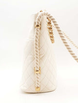 Chanel Crumpled Quilted White Calfskin En Vogue Rope Hobo Bag Eb0325olxzsa