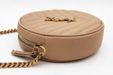 Yves Saint Laurent Vinyle Round Chevron Quilted Leather Crossbody Bag Eb626wxzde
