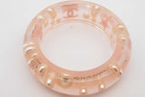 Chanel Cc Light Pink Resin Bangle Bracelet Eb1225oxzdu