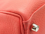 Hermes Kelly 28 Rose Texas Red Clemence Palladium Handbag Do0226lloxzde